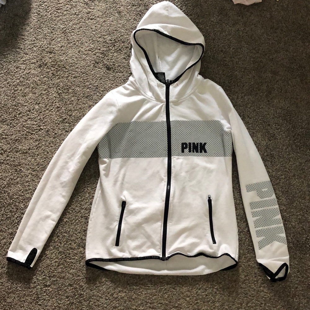 pink, zip up jacket